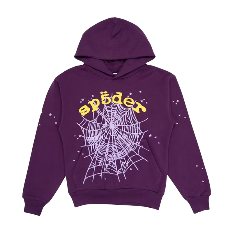 Sp5der Hoodie Purple/Yellow