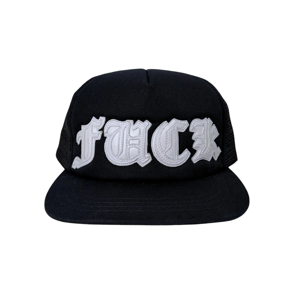 Chrome Hearts Trucker Hat FUCK Leather Patch