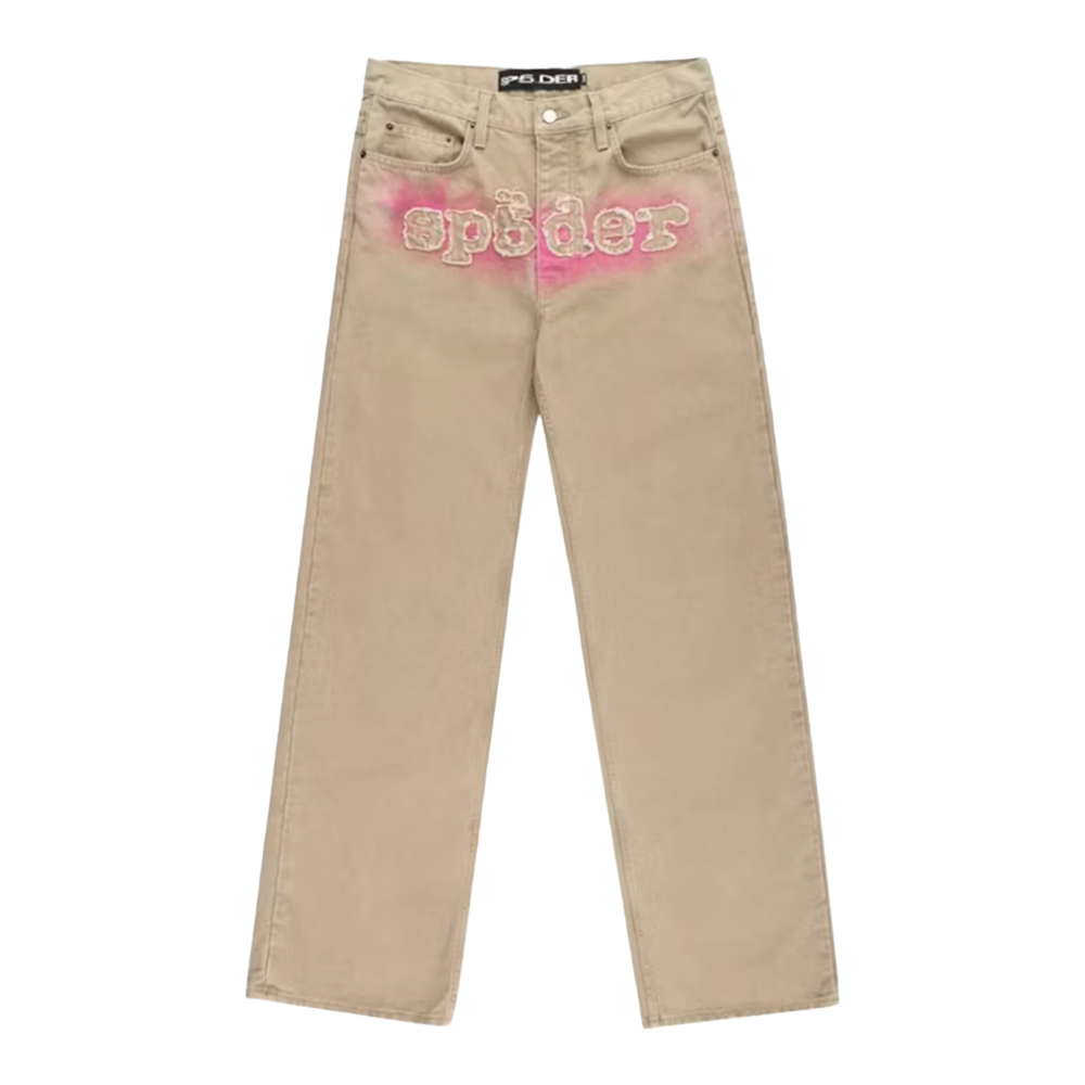 Sp5der Denim Pants Khaki