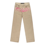 Sp5der Denim Pants Khaki