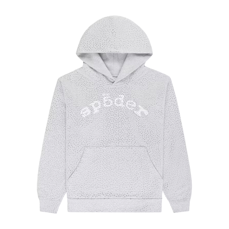 Sp5der Hoodie Gray VVS Rhinestone