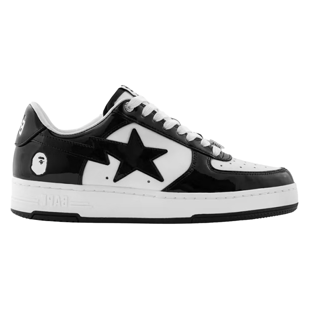 Bapesta Black/White Patent Leather