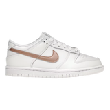 Dunk Low White Metallic Bronze Swoosh