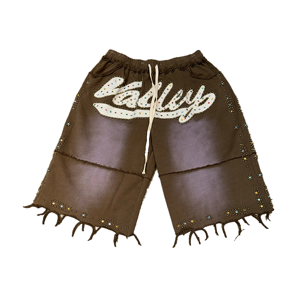 Vale Shorts 3/4 Brown Rhinestone