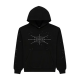 Sp5der Hoodie Black Rhinestone Web