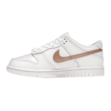 Dunk Low White Metallic Bronze Swoosh