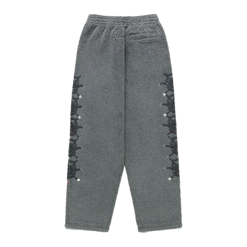 Sp5der Sweats Fleece Gray Rhinestone