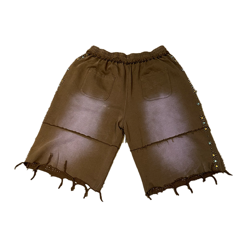 Vale Shorts 3/4 Brown Rhinestone