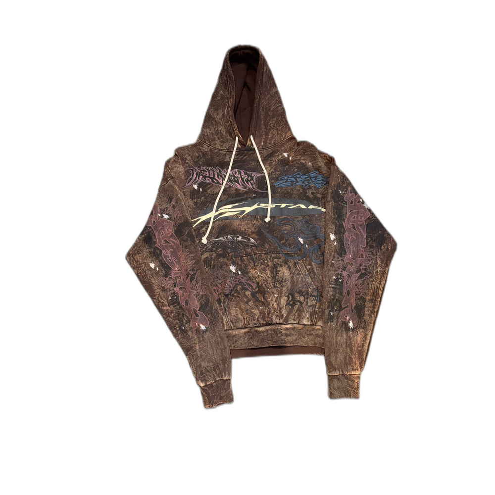 Hellstar Hoodie Brown Graffiti