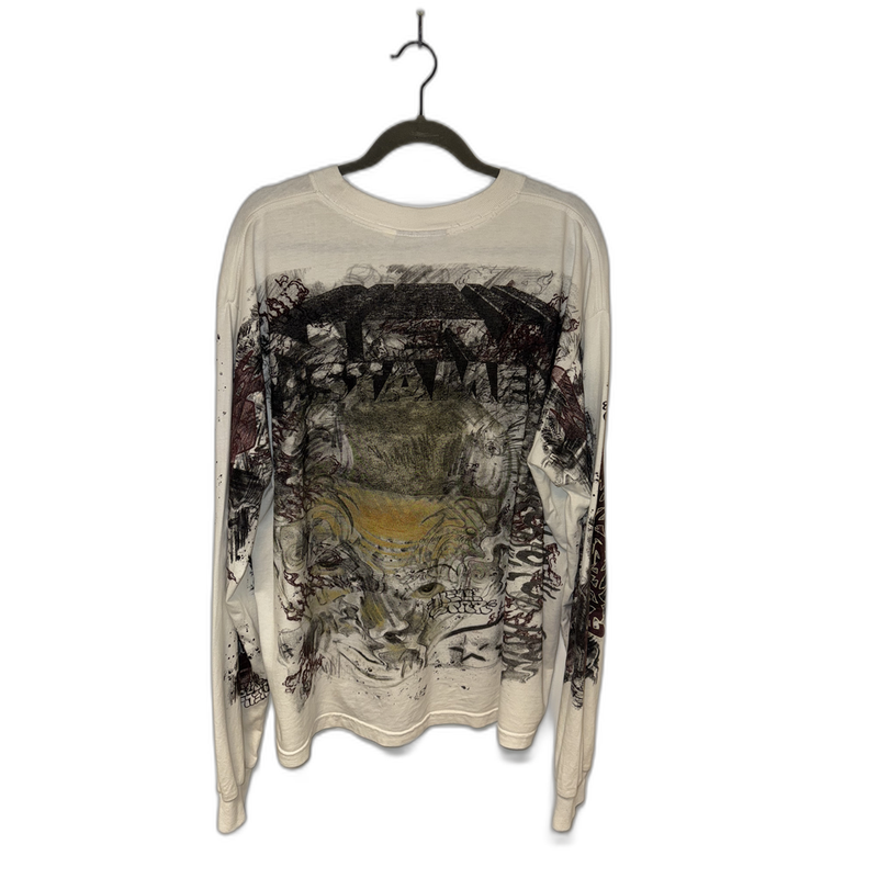 Hellstar L/S Tee White Graffiti