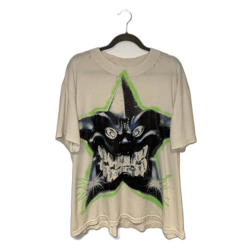 Hellstar Tee White Star Face Rhinestone