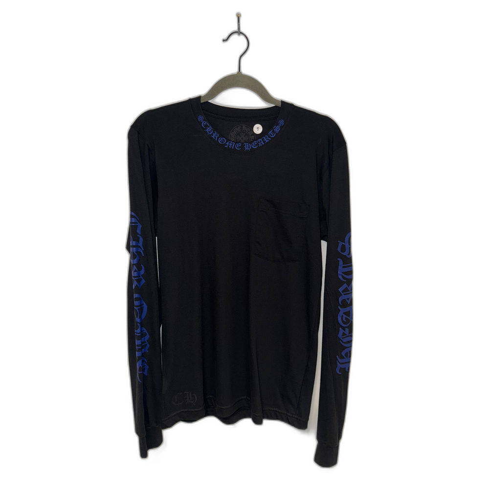 Chrome Hearts L/S Tee Black Blue Neck Logo *Chrome Hearts*
