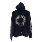 Chrome Hearts Hoodie Black Horseshoe Floral Sleeve